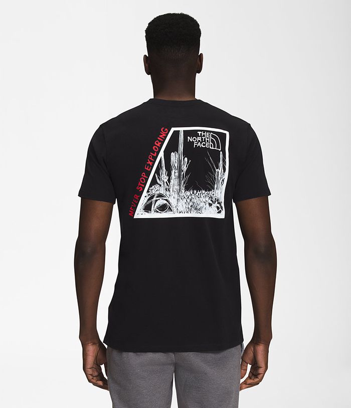 The North Face Mens T-Shirts Short Sleeve Camp 712EWUOSL - Black